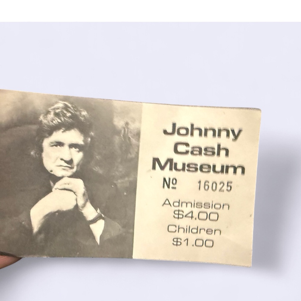 RARE 1980s JOHNNY CASH MUSEUM ADMISSION TICKET STUB